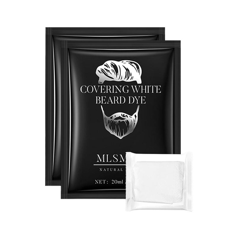 Bagged beard dye cream, plant extract, foam dye, non-sticky and hair-friendly, can cover gray hair.